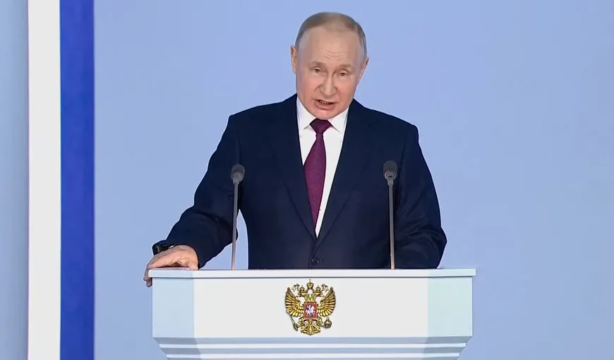 Vladimir Putin, primul discurs după un an de război în Ucraina. Amenințare la adresa SUA: „Conflictul va continua, Occidentul continuă să-l finanțeze”