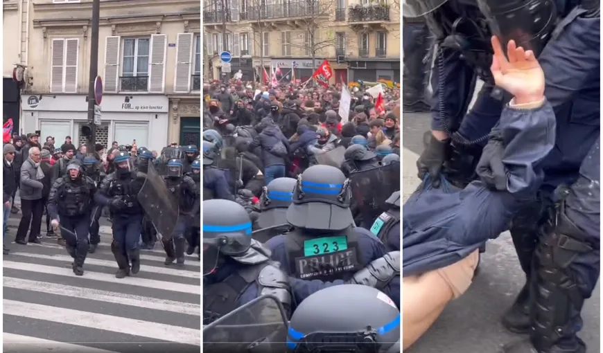 VIDEO: Proteste masive în Europa, pe fondul sărăcirii accelerate. Manifestanții din Franța se luptă cu jandarmii. Se cere demisia președintelui Emmanuel Macron, care susține creșterea vârstei de pensionare (VIDEO)