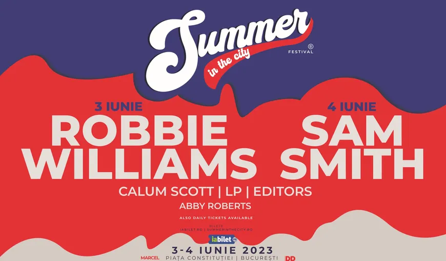 Summer in the City prezintă Robbie Williams și Sam Smith la București!