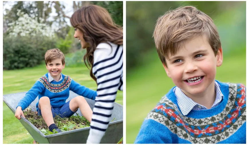 Fiul cel mic al prințului William a împlinit 5 ani. Cum a fost fotografiat Prințul Louis alături de mama sa