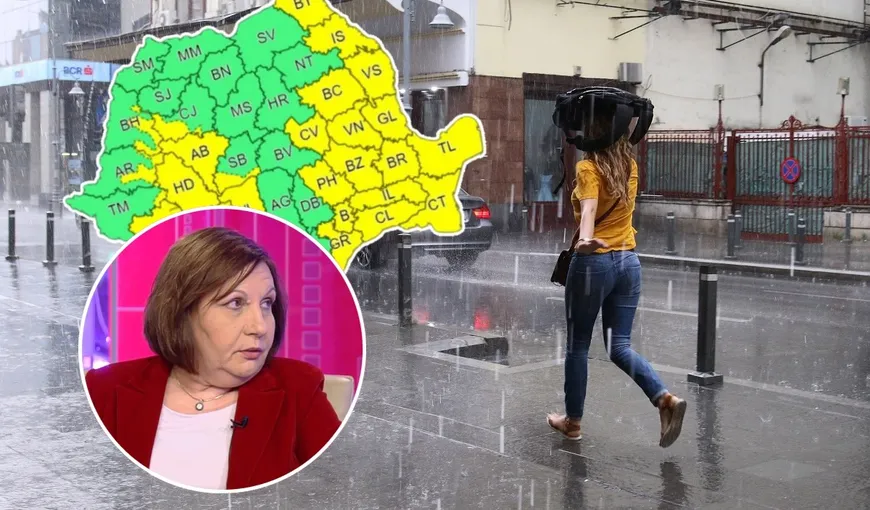 Alertă meteo cod galben de furtuni în aproape toată țara. Ploi torențiale și vijelii, inclusiv în București