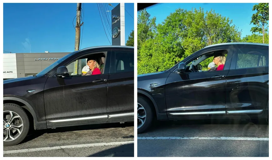Pe culmile inconștienței! O șoferiță s-a urcat la volanul unui BMW cu bebelușul în brațe, pe DN1: „Doamne ferește! Mi se pare atât de trist și iresponsabil”