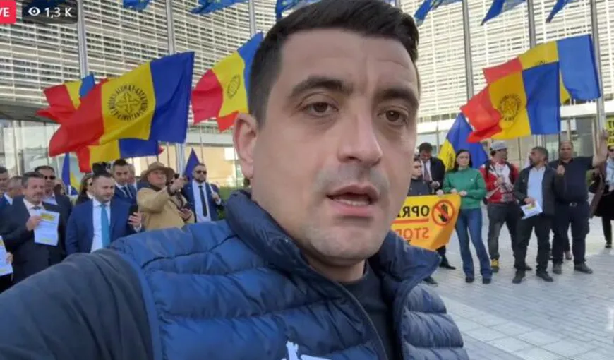 EXCLUSIV George Simion, protest la Bruxelles, în faţa sediului Comisiei Europene: „Trebuie să oprim umilirea românilor”