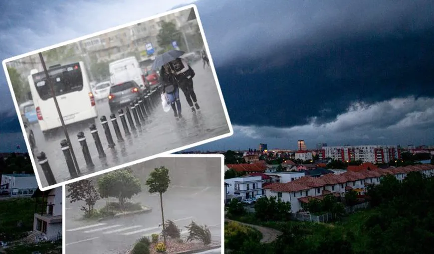 Avertizare de furtuni pentru aproape jumătate de țară. ANM a emis cod galben de ploi torețiale, vijelii și grindină