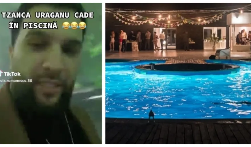 Tzancă Uraganu a căzut în piscină în timpul unei nunți. Cum au reacționat invitații. Momentul a devenit viral pe internet