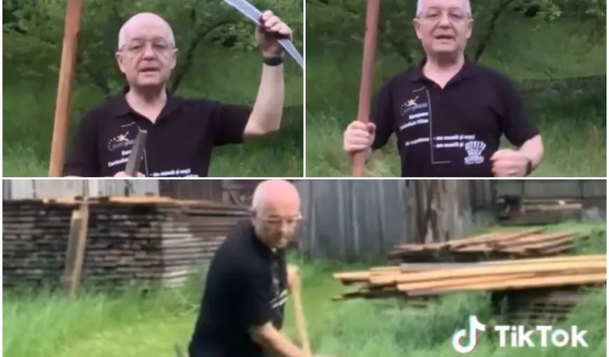 Emil Boc a trecut la munca de jos: „Haideți la coasă!” (VIDEO)