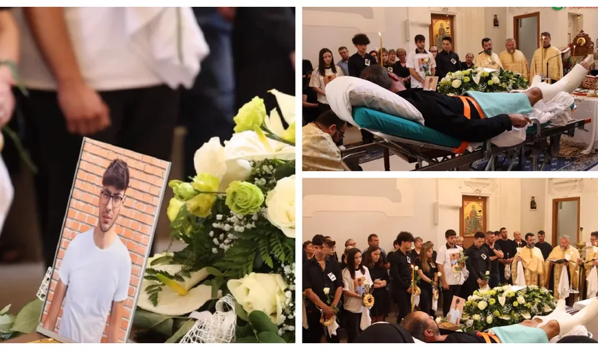 Durere fără margini la înmormântarea lui Robert, românul de 20 de ani, mort într-un accident de muncă în Italia: ”Odihnă veșnică micuțule”