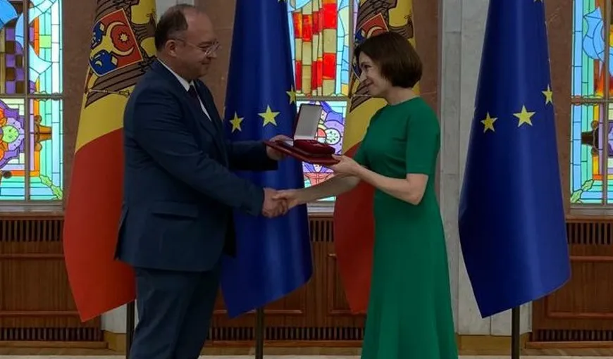 Bogdan Aurescu, fost ministru de Externe în Guvernul Ciucă, decorat de Maia Sandu pentru sprijinul acordat Republicii Moldova pentru aderarea la Uniunea Europeană