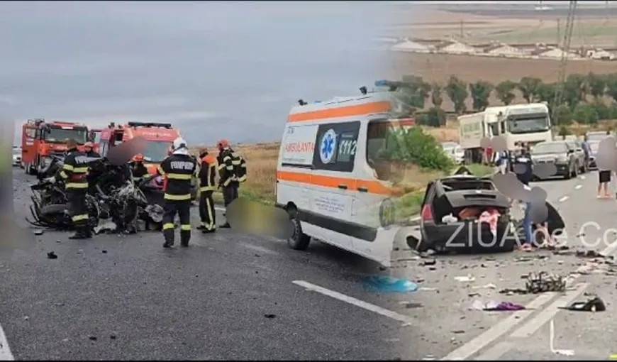 Accident cu doi morți după coliziunea dintre un camion și un autoturism, produs pe DN22 Constanța-Tulcea