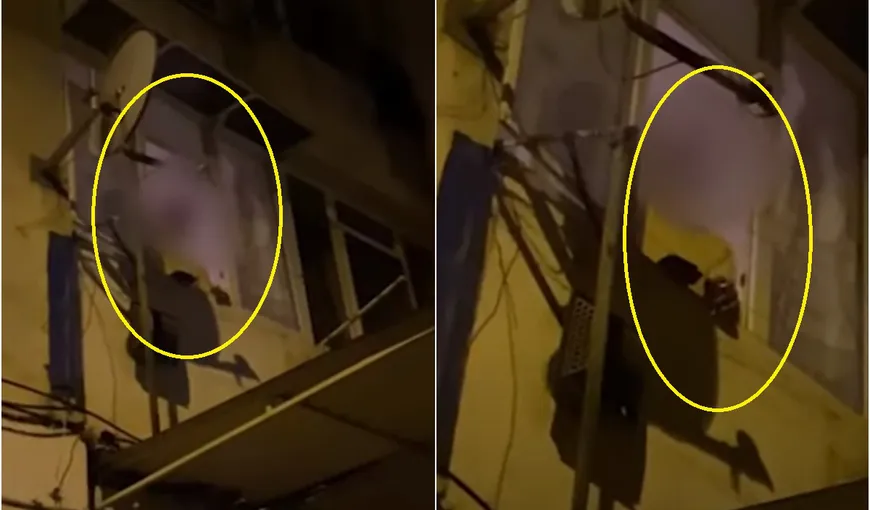 Spider-Man de Călărași! Un bărbat care escaladează zidul blocului ca să intre în apartament susține că a fost sechestrat de Dumnezeu. VIDEO