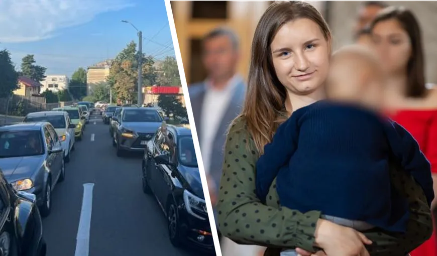 „Eu sunt Alexandra!” Un nou protest în Botoșani, după ce tânăra a murit în mâinile celor care trebuiau să o salveze. Zeci de mașini s-au oprit la cimitirul în care tânăra mamă a fost înmormântată