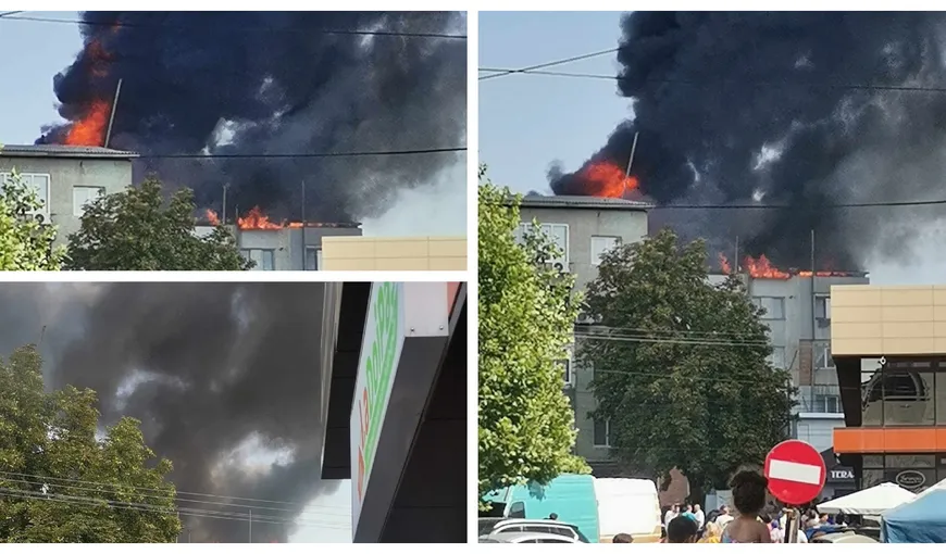 Incendiu de proporții într-un bloc din Vaslui! Zeci de oameni au fost evacuați