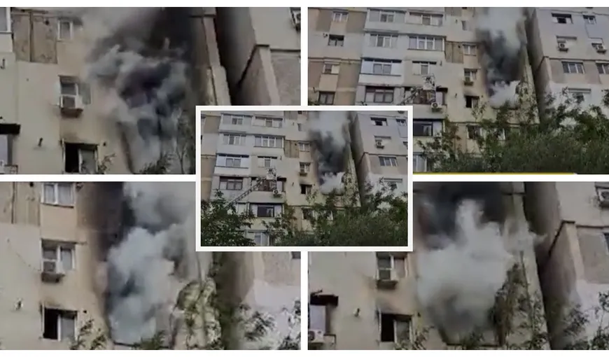 Incendiu violent într-un bloc din Galați! Zeci de oameni au fost evacuați
