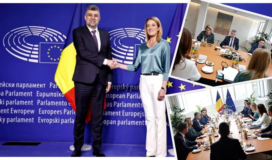 Marcel Ciolacu, întâlnire crucială cu președinta Parlamentului European. ”Contăm pe sprijinul doamnei Metsola pentru aderarea României la Schengen”