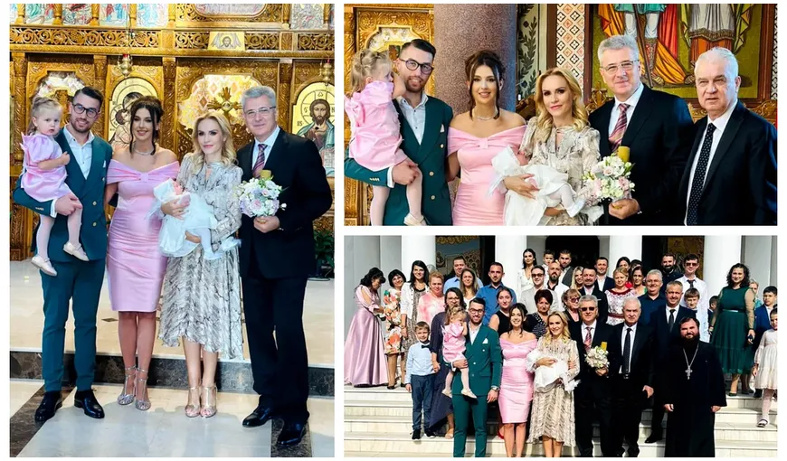 Gabriela Firea și Florentin Pandele au botezat-o pe nepoata lui Anghel Iordănescu. „Zenaida, azi ai intrat în rândul creştinilor” FOTO