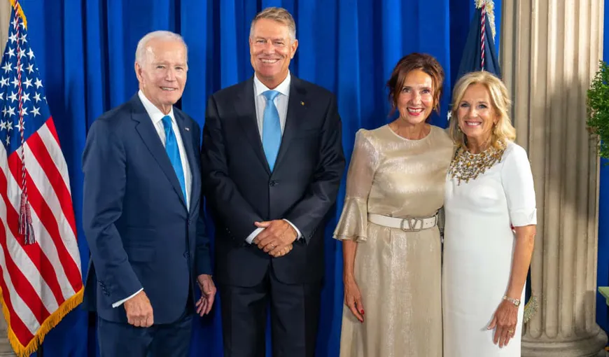 Klaus şi Carmen Iohannis, alături de Joe şi Jill Biden la recepţia oferită de preşedintele şi prima doamnă ai Americii
