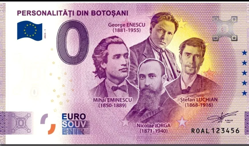 La Botoşani a apărut bancnota de 0 euro, iar colecţionarii se înghesuie să o cumpere. Banca Centrală Europeană şi-a dat acordul