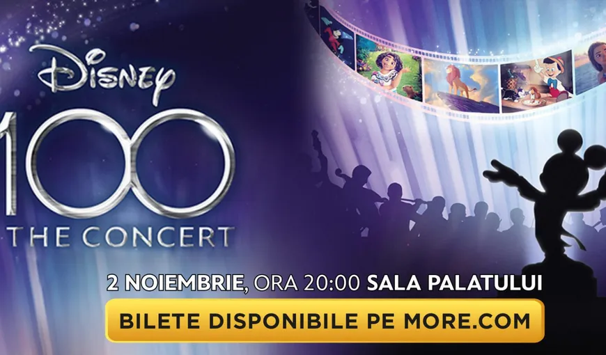 Concert „DISNEY 100” pe 2 noiembrie la Sala Palatului cu Alina Eremia, Alina Sorescu, Vlad Miriță, Ana Cebotari şi Lucian Ghimiş în prim plan
