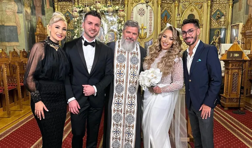 Ce i-a spus părintele Vasile Ioana unei cunoscute jurnaliste în ziua căsătoriei. Nașii Armin Nicoară și Claudia Puican s-au distrat copios: „O dată pe săptămână să îți lași bărbatul la fotbal, să ne ierte Dumnezeu”