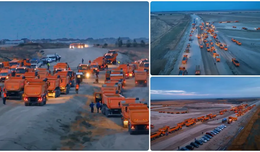 Firmele lui Umbrărescu, imagini senzaţionale pe Autostrada Moldovei. Cum arată schimbul de tură VIDEO