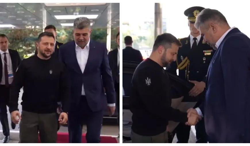 Premierul Marcel Ciolacu l-a primit pe Volodimir Zelenski la Palatul Victoria