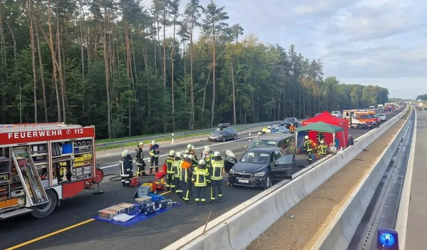 Microbuz care se îndrepta spre România, implicat într-un grav accident în Germania. 12 persoane rănite, dintre care două grav