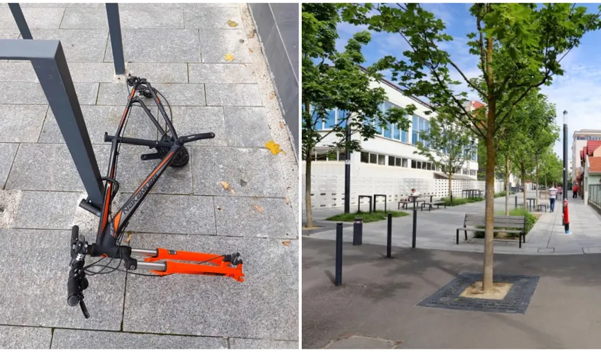 Un bărbat și-a găsit bicicleta fără șa, pedale și roți, după ce a lăsat-o legată pe prima stradă smart din Cluj-Napoca