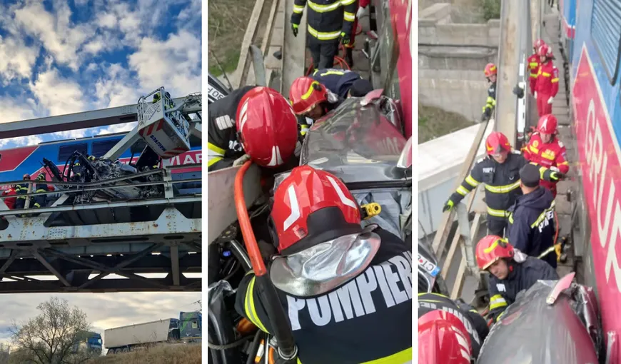 Militar rănit grav într-un accident feroviar în Constanța. Trafic rutier oprit pe DN 2A după ce bucăți din mașină au căzut de pe pod pe șosea