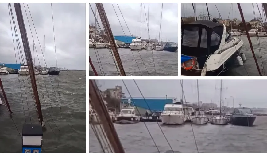 Furtuna face ravagii în Dobrogea! Un velier s-a scufundat în portul Tomis din cauza vântului puternic