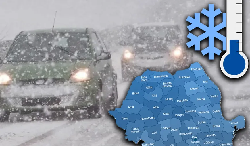 Week-end extrem în România! Se anunţă ninsori, vânt puternic şi ploi torenţiale. În Bucureşti va ninge abundent!