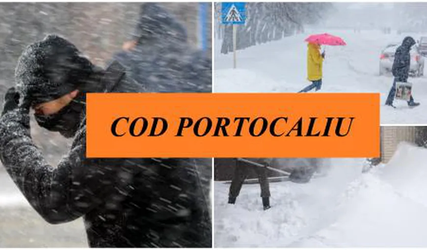 VINE URGIA! Cod Portocaliu şi Galben de viscol și ninsori în România. Harta zonelor afectate, avertsment de la ANM