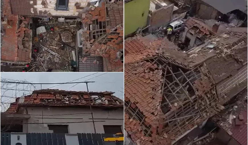 VIDEO Explozie puternică la Timișoara. O casă în care se aflau 4 copii a sărit în aer