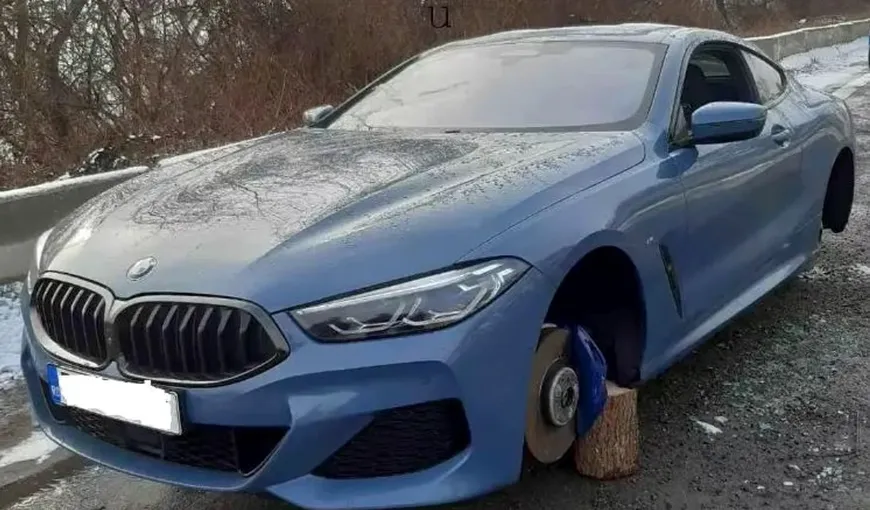 Ce a pățit șoferul unui  BMW, care și-a lăsat mașina pentru câteva ore pe marginea DN1. Cum și-a găsit mașina 