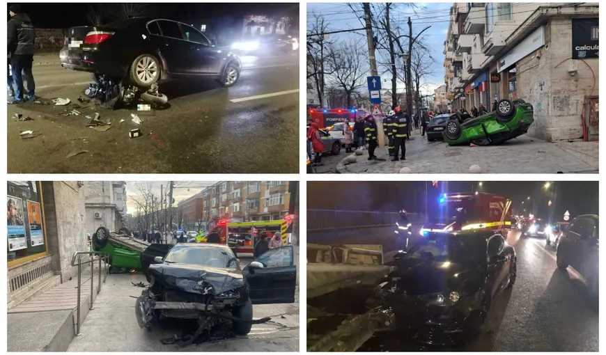 Accident între două autoturisme şi o motocicletă în Cluj. Cinci persoane au fost rănite, după ce două maşini s-au ciocnit într-o intersecţie, în Galaţi