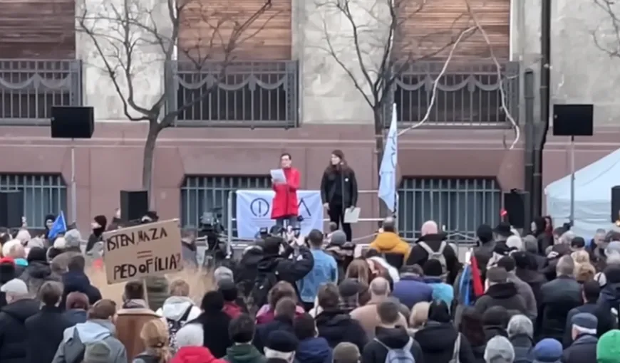 Protest la Budapesta pentru demisia președintei Katalin Novak, care a grațiat un condamnat într-un dosar de pedofilie