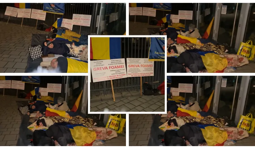 Protest de amploare la CEDO! Mai mulți români în greva foamei își cer drepturile: ”Uite cum stăm aici”