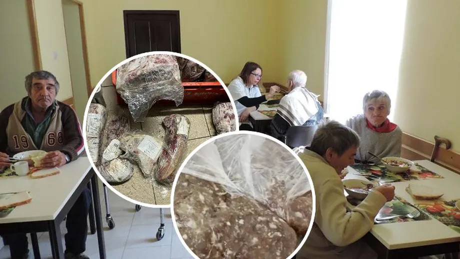 Caz ireal! Bătrânii dintr-un azil din Argeș mâncau carne tocată expirată din 2022