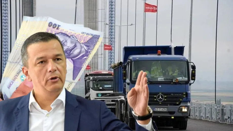 Șoferii de camioane, amendați drastic pentru pagubele făcute pe noul pod de la Brăila. Sorin Grindeanu: „I-am  amendat pe toți, vor fi remediate lucrările”