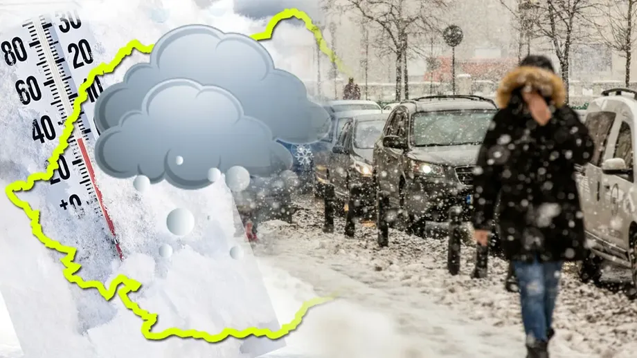 Ciclon polar deasupra României. ANM a emis cod portocaliu și galben de ninsori, viscol și ploi cu polei